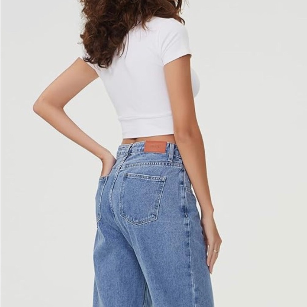 HDLTE Women Wide Leg Jeans High Waist Baggy